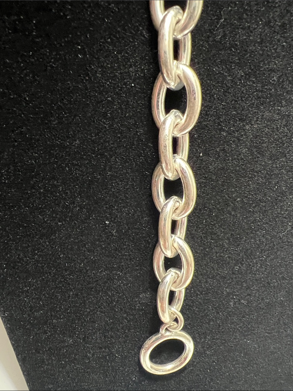Shiny Silver Chunky Link Bracelet - Estate Vintage - Picture 6 of 15